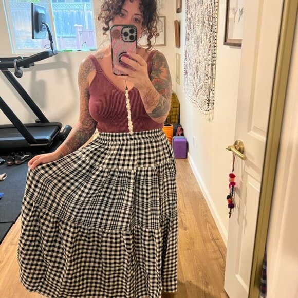 Beyond Nine Gingham Checkered Skirt - Picture 1 of 1